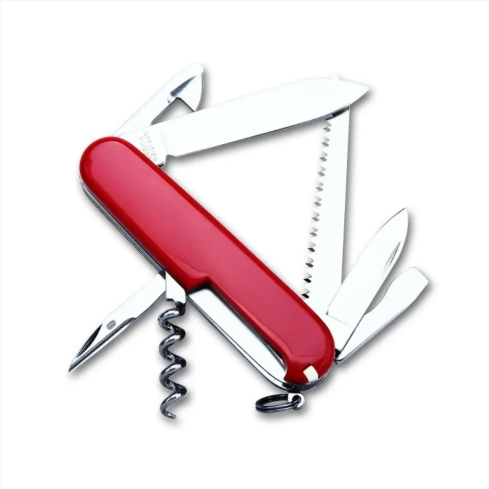 Nóż wielofunkcyjny Victorinox Camper 13 funkcji, kieszonkowe narzędzie EDC 91 mm, czerwone