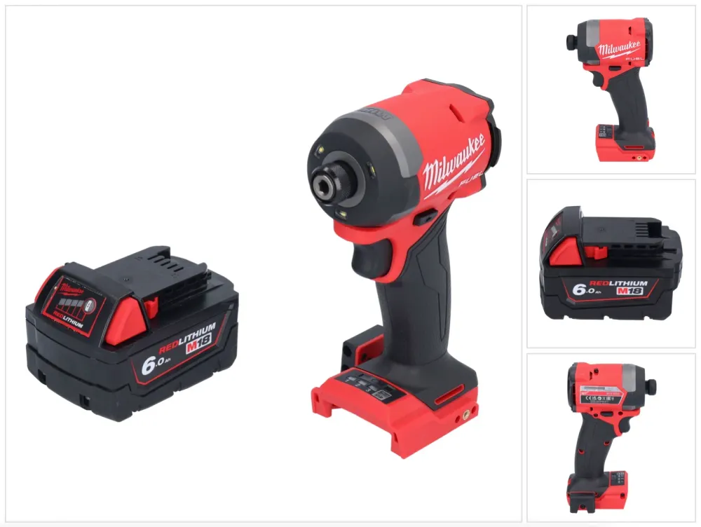 Wkrętarka udarowa Milwaukee M18 FID3-601 18 V 1/4" 226 Nm bezszczotkowa + 1x akumulator 6,0 Ah – bez ładowarki