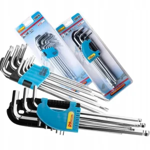 Zestaw kluczy TORX z otworem, HEX extra długie chromowane 2w1 | 222/23