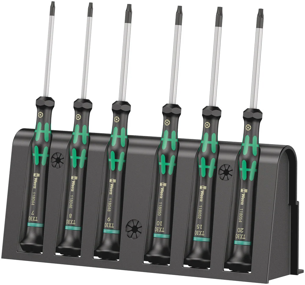 Zestaw wkrętaków precyzyjnych TORX® BO z otworem TX7-20 + stojak 2067/6 | 05118154001