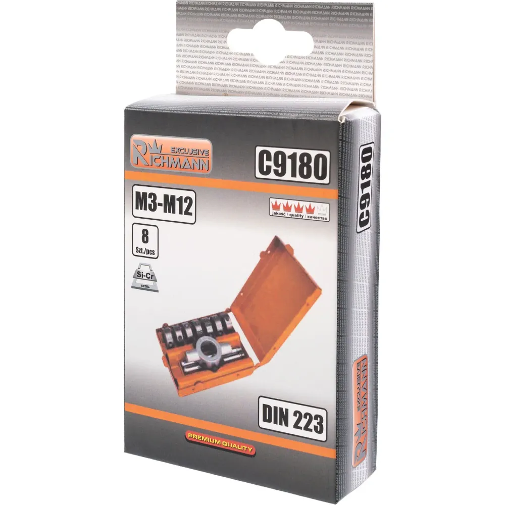 Zestaw narzynek m3-m12 8el. din223 | C9180