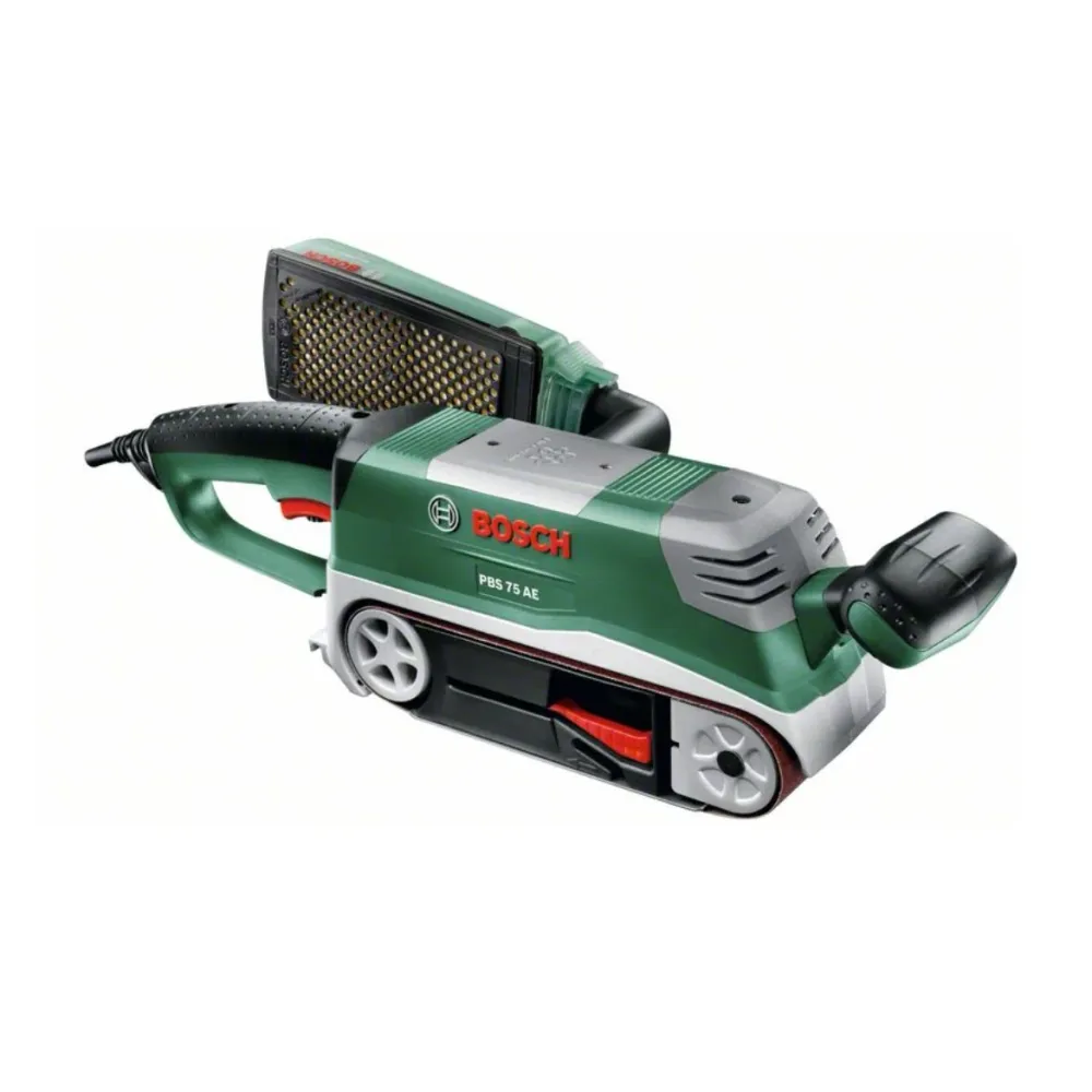Zestaw szlifierki taśmowej Bosch DIY PBS 75 AE 750 W z przykładnicą i zaciskami śrubowymi w walizce ( 06032A1101 ) Bosch Grün
