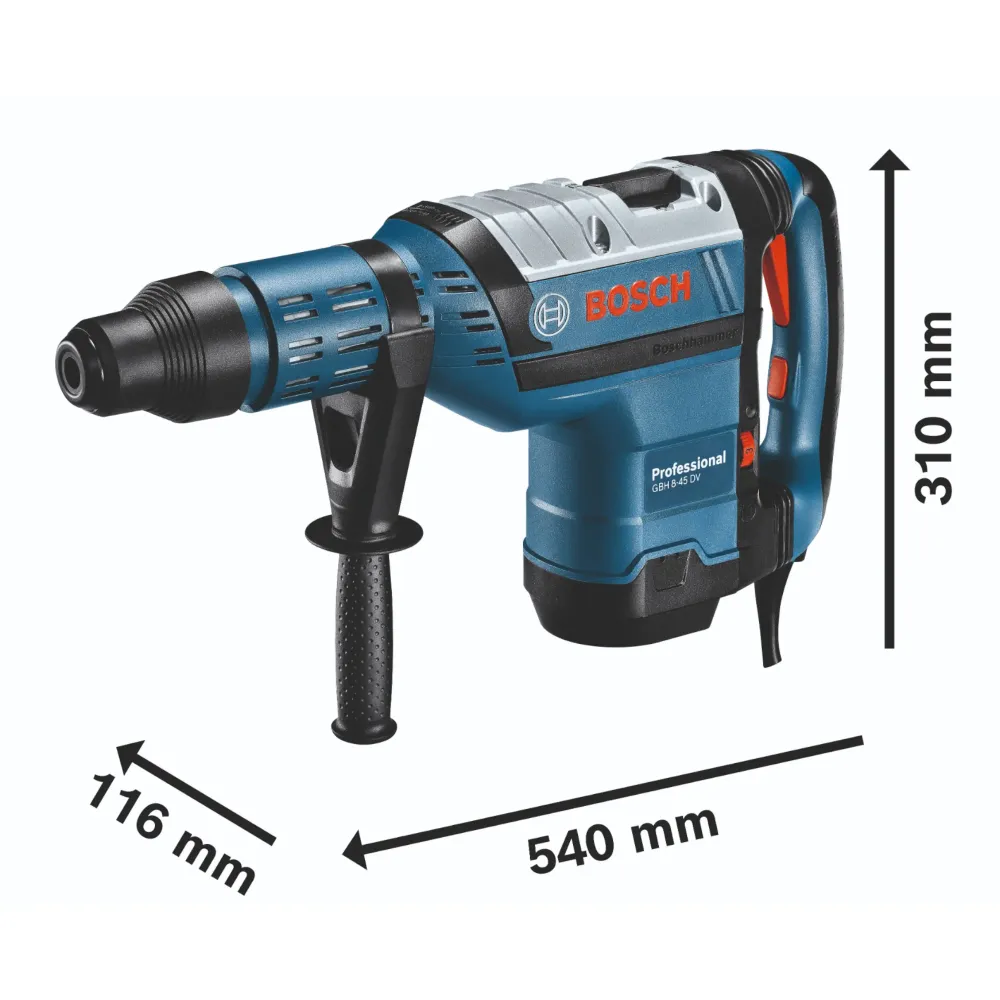 Profesjonalny młot udarowo-obrotowy Bosch GBH 8-45 DV Wiertarka udarowa Bosch 1500 W 12,5 J SDS-Max ( 0611265000 ) + walizka