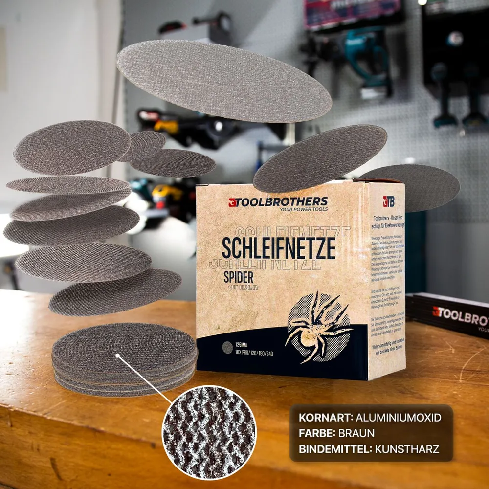 Szlifierka oscylacyjna mimośrodowa Metabo FSX 200 Intec 240 W 125 mm + 4x zestaw siatek szlifierskich Toolbrothers SPIDER...