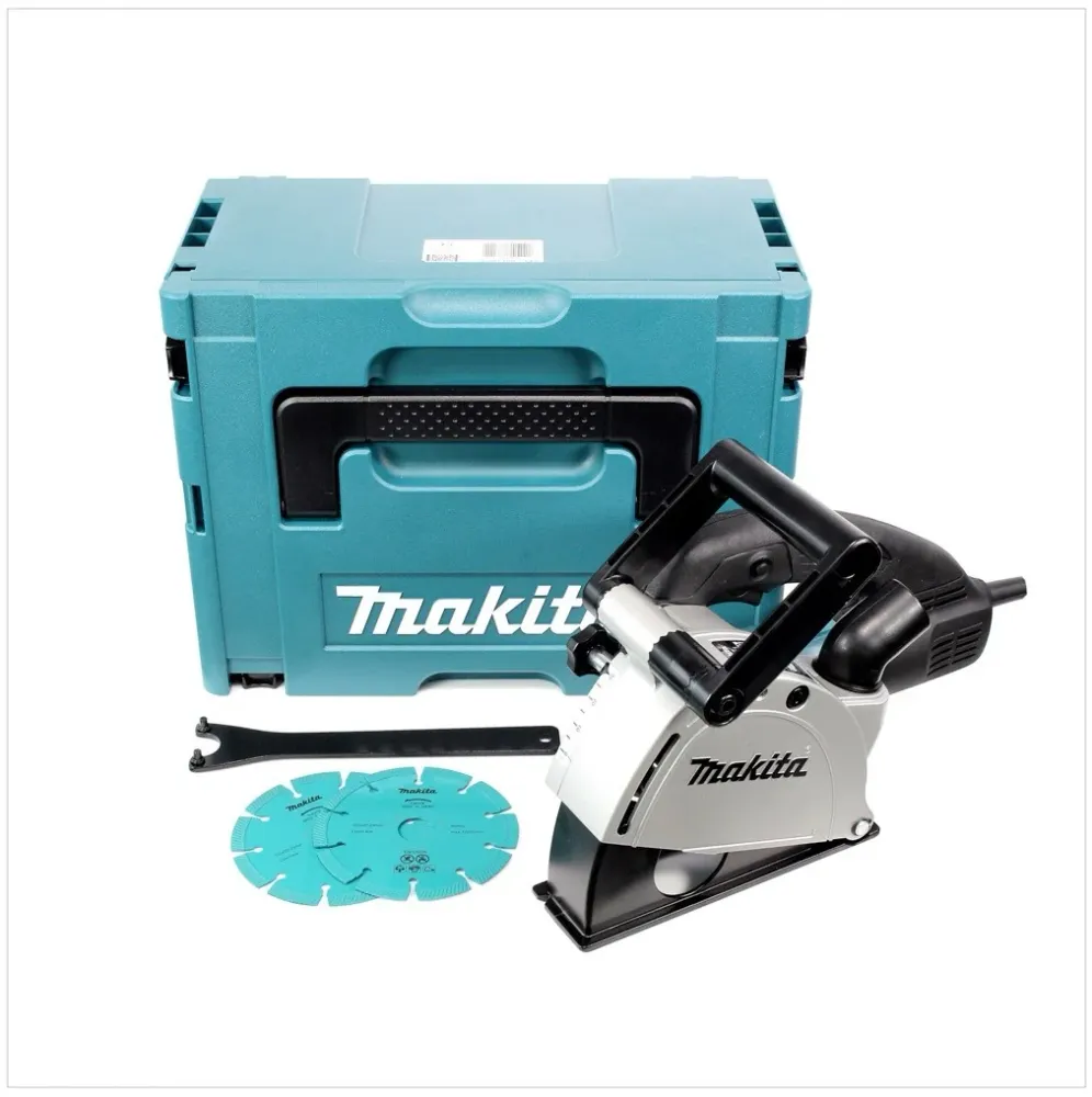 Bruzdownica ścienna Makita SG 1251 J o mocy 1400 W w zestawie Makpac + 2 tarcze diamentowe 125 mm