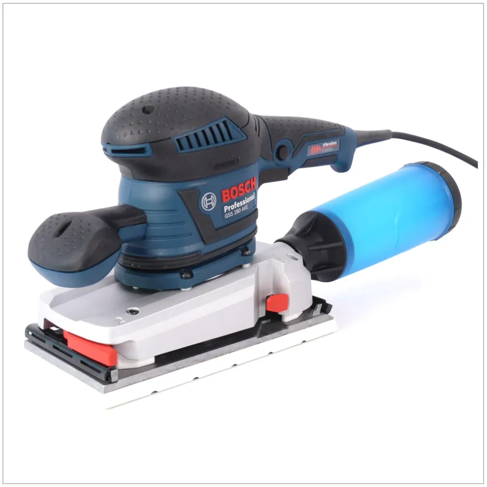 Bosch GSS 280 AVE Profesjonalna szlifierka oscylacyjna z pojemnikiem na mikrofiltr i dodatkowym uchwytem Bosch Professional