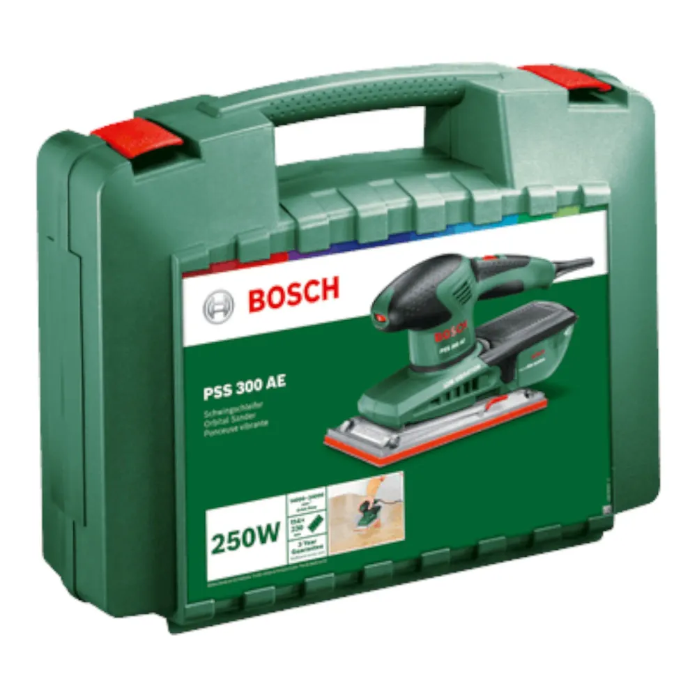 Szlifierka oscylacyjna Bosch PSS 300 AE 250 W 115 x 230 mm + walizka ( 0603340300 )