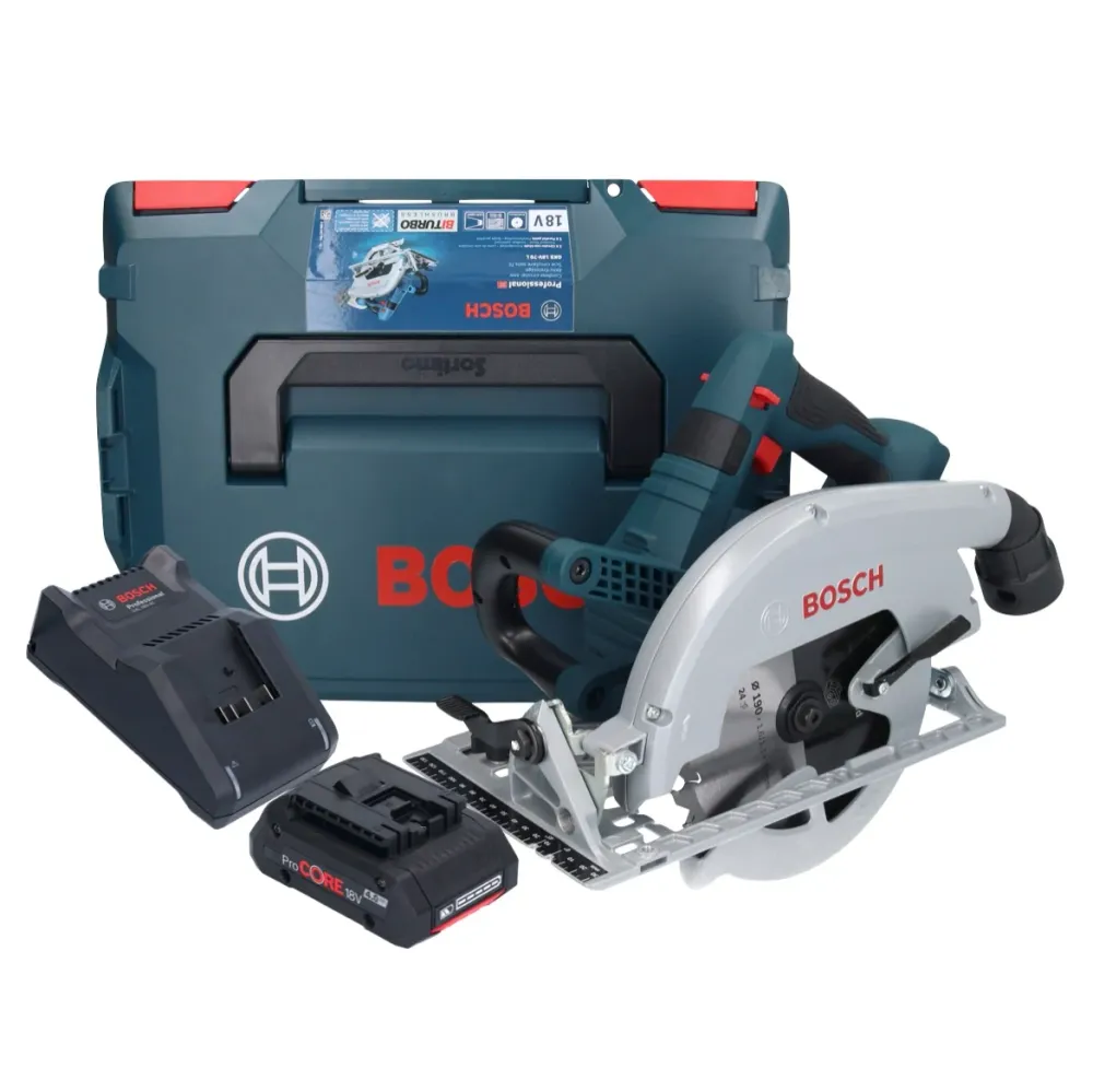 Akumulatorowa pilarka tarczowa Bosch GKS 18V-70 L 18 V bezszczotkowa 190 mm BITURBO + 1x akumulator ProCORE 4,0 Ah + ładow...