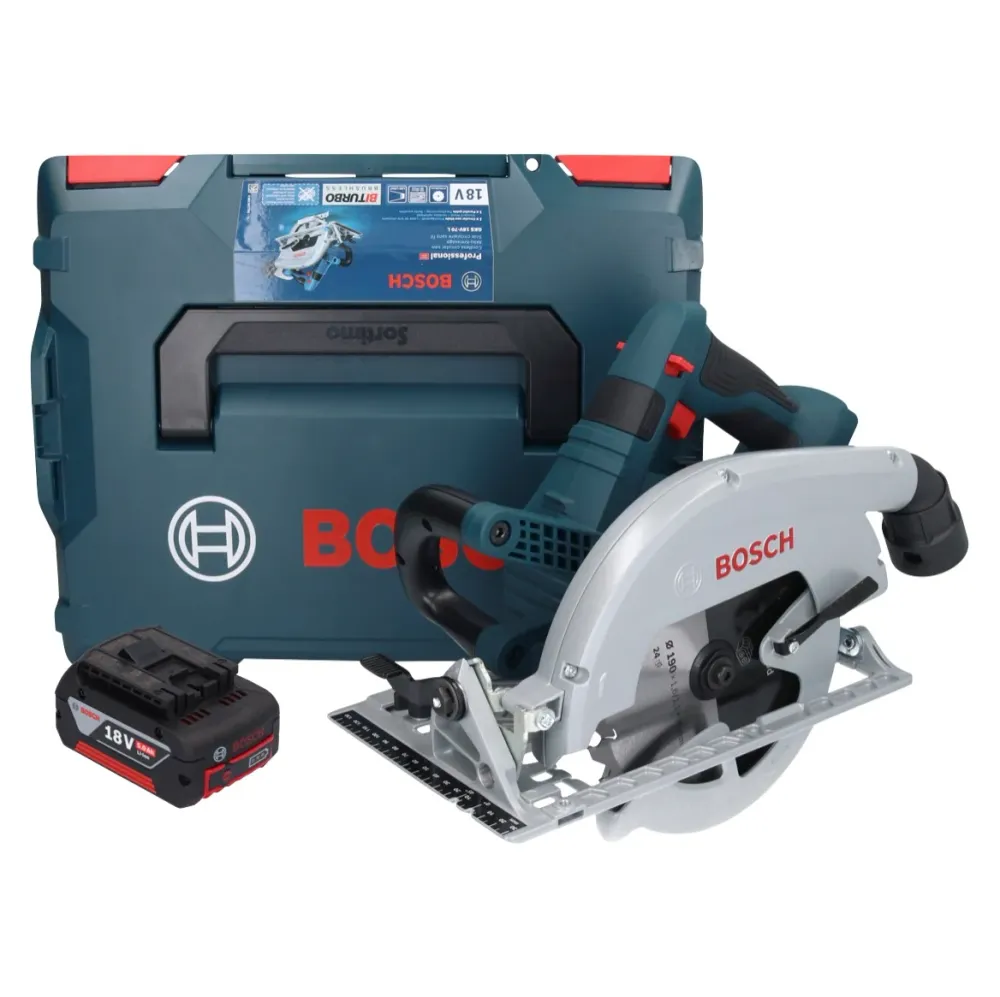 Bosch GKS 18V-70 L akumulatorowa pilarka tarczowa 18 V bezszczotkowa 190 mm BITURBO + 1x akumulator 5,0 Ah + L-Boxx - bez...