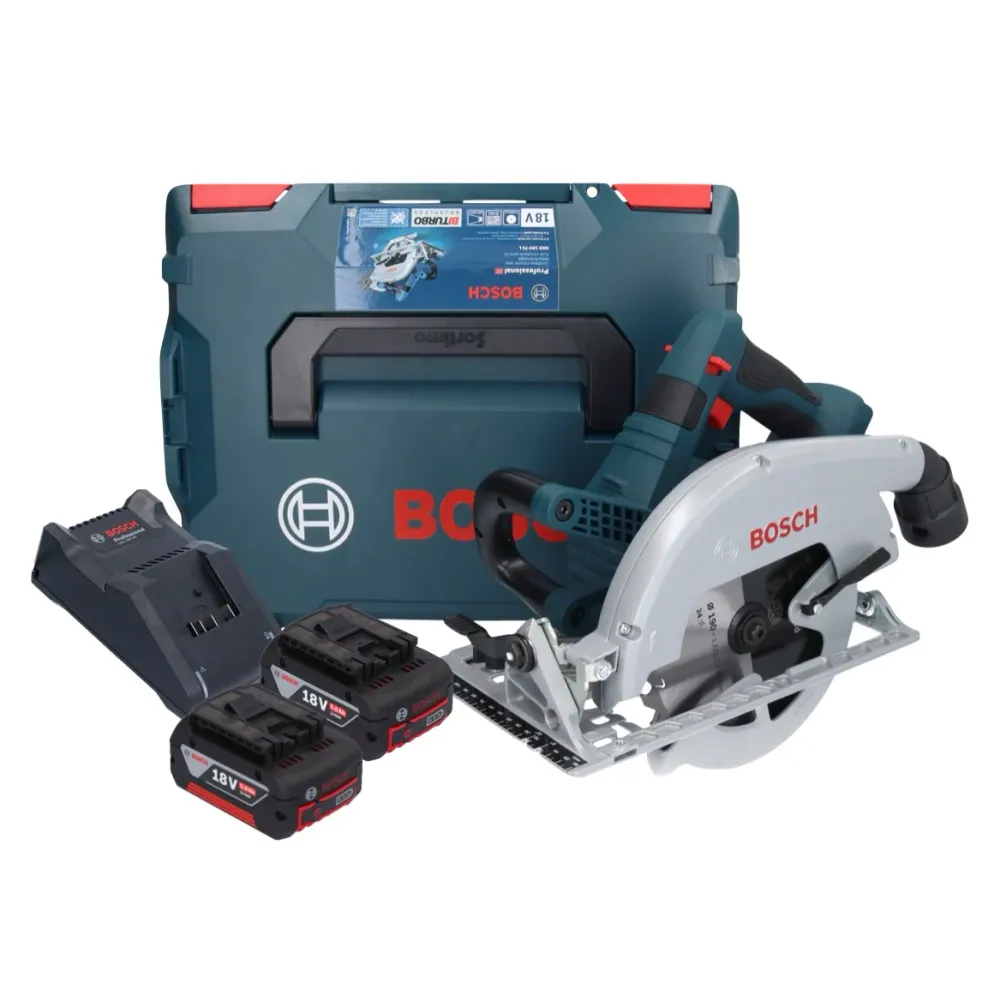 Bosch GKS 18V-70 L akumulatorowa pilarka tarczowa 18 V bezszczotkowa 190 mm BITURBO + 2x akumulator 5,0 Ah + ładowarka + L...
