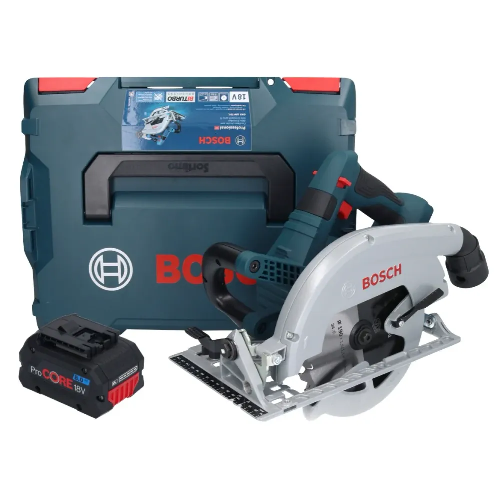Bosch GKS 18V-70 L akumulatorowa pilarka tarczowa 18 V bezszczotkowa 190 mm BITURBO + 1x akumulator ProCORE 8,0 Ah + L-Box...