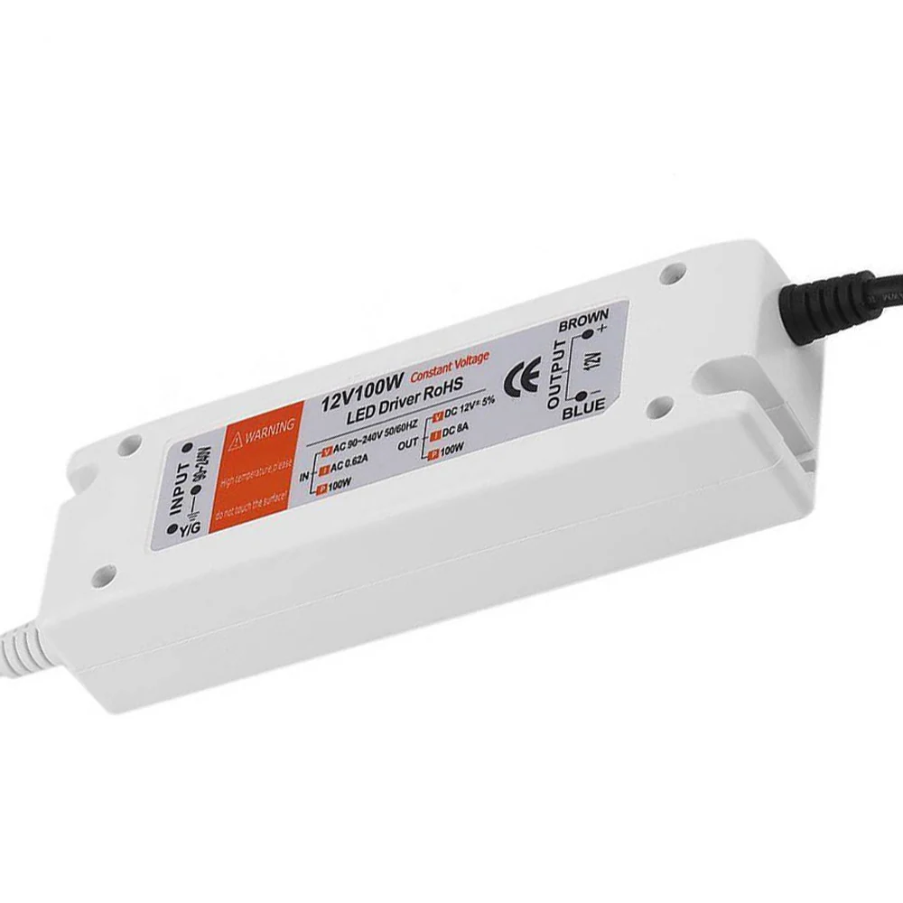 12V 100W LED Driver Power Supply AC to DC Strip Lights~3273
