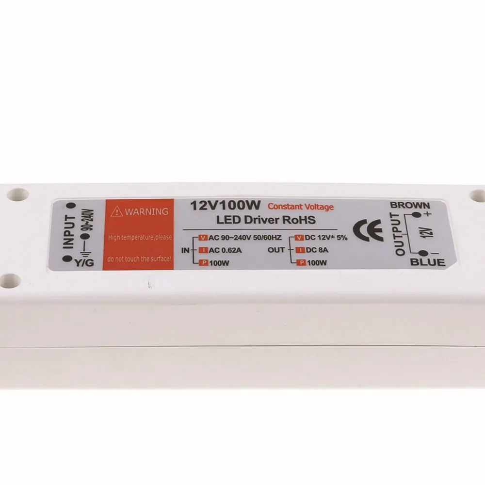 12V 100W LED Driver Power Supply AC to DC Strip Lights~3273