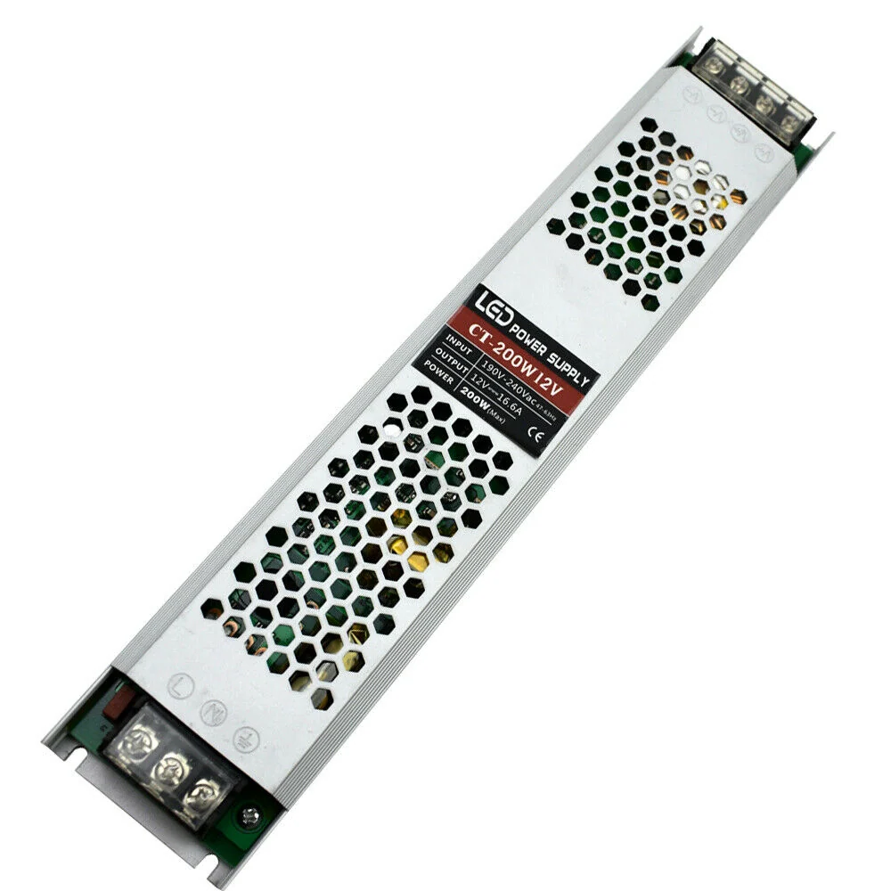 DC12V 200W Ultra Slim LED Strip Light Transformer 240V LED Strip~2355