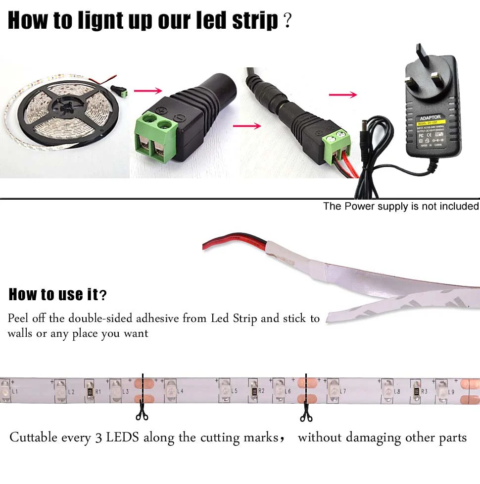 Green High quality Splash Proof LED Strip light 3528~2407