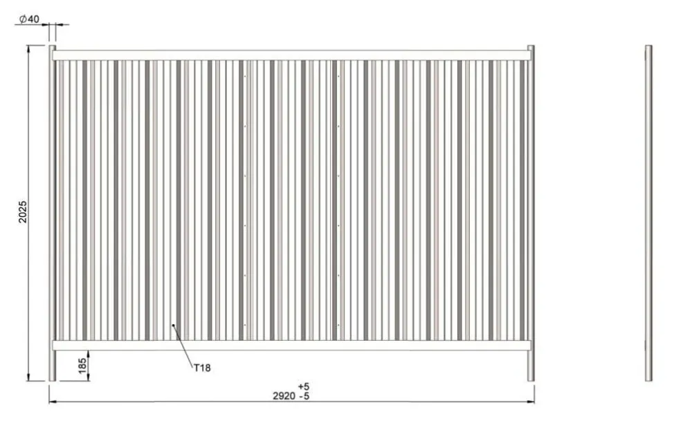 Ogrodzenie budowlane z blachy trapezowej 290x200cm