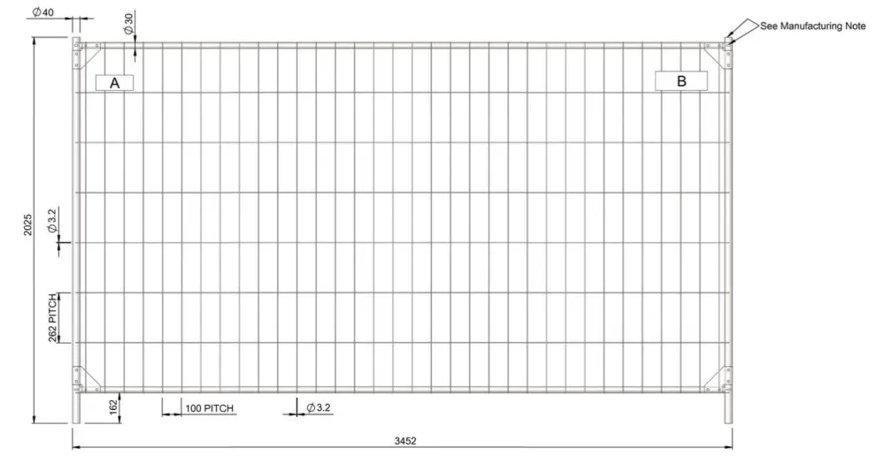 Ogrodzenie budowlane ze wzmocnionymi narożnikami 345x200cm (Premium Power)