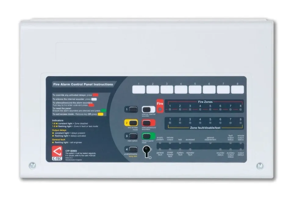 CFP708-2 CFP Alarmsense 8 Strefa Dwuprutowe alarm przeciwpożarowy (Keypad/KeysWitch Wpis) C-tec