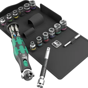 Grzechotka z przegubem 3/8" z zestawem kluczy nasadowych 8009 Zyklop Pocket Set 4 | 05004285001