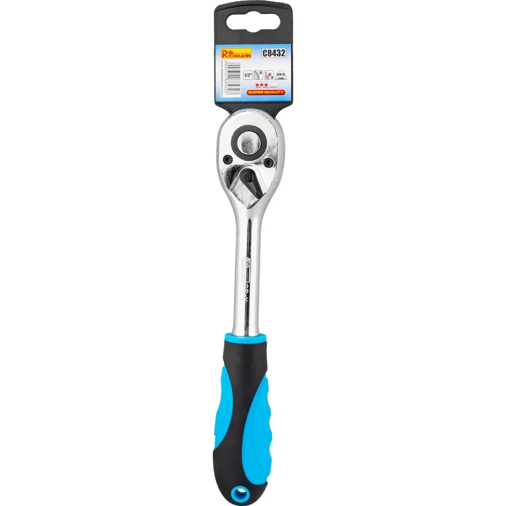 Pokrętło grzechotka prosta 3/8" niebieska 72-zę | C8431