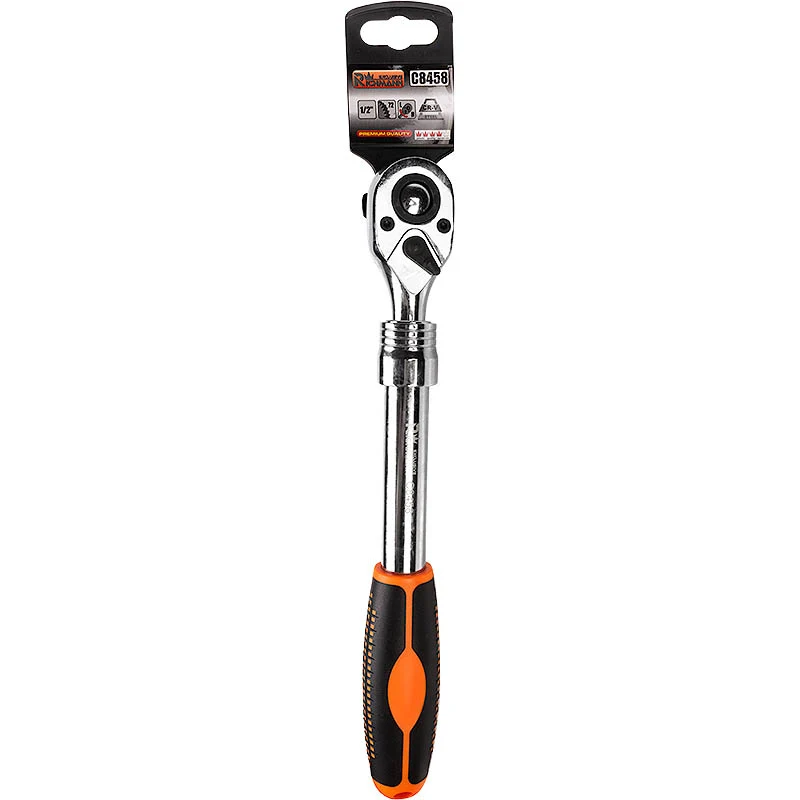 Pokrętło grzechotka teleskopowa 1/2" 72 zę chromowana | C8458