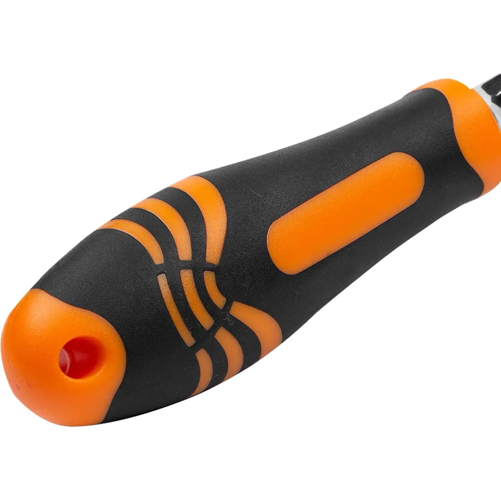 Pokrętło grzechotka wygięta 3 wymienne główki 1/2" 3/8" 1/4" 60 zębów w pudełku | C8416