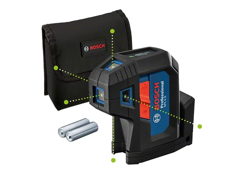 Bosch laser krzyżowy GPL 5 G Professional 5 punktów zielony laser 30 m