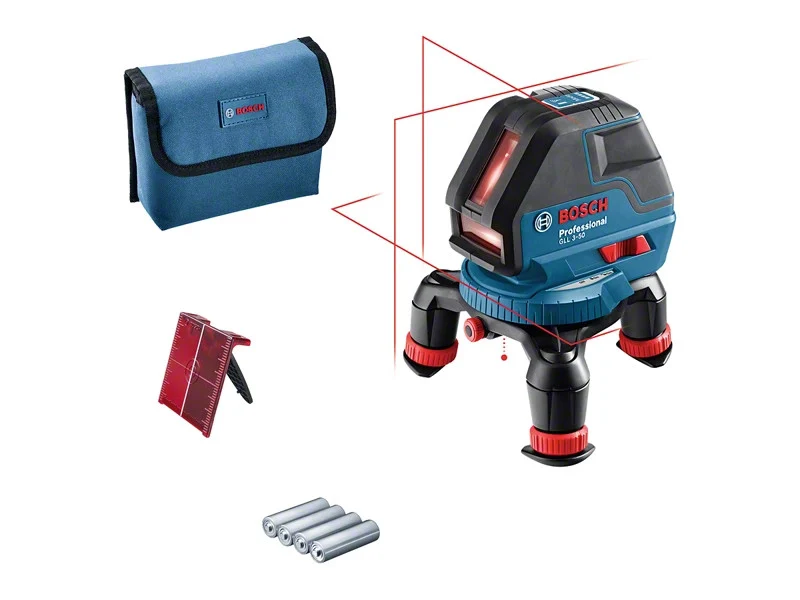 Bosch Professional poziomica laserowa GLL 3-50 laser czerwony 3 linie zasięg 10m