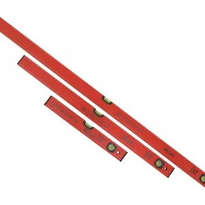 ZESTAW POZIOMIC CZERWONYCH ALUMINIOWYCH 40-120CM 3SZT.