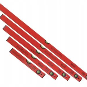 ZESTAW POZIOMIC CZERWONYCH Z ALUMINIUM 5SZT. 40CM-120CM