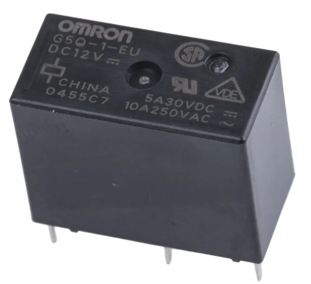 Przekaźnik Omron 12V DC SPDT 10A do montażu na płytce drukowanej G5Q-1-EU DC12 (TY)