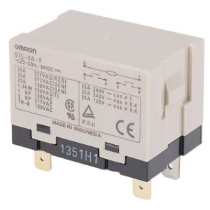 Przekaźnik Omron 24V DC Cewka 25A DPST Montaż panelowy G7L-2A-T DC24
