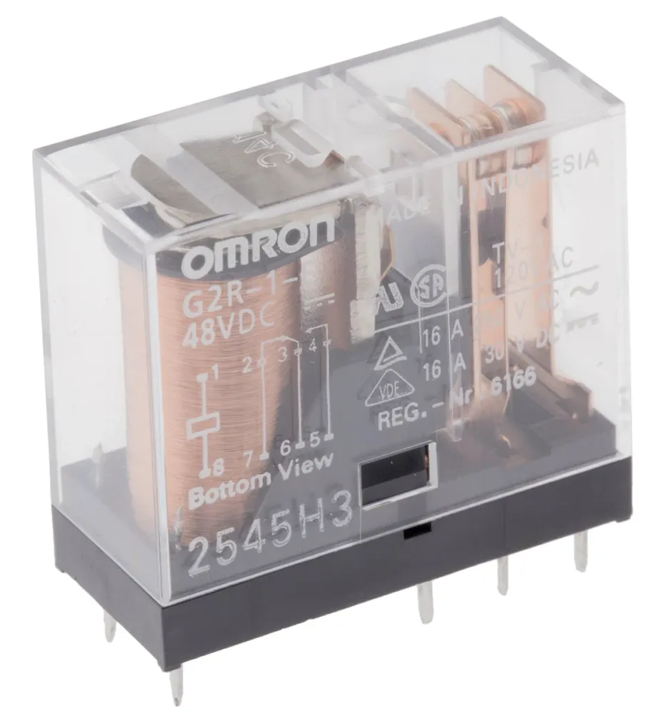 Przekaźnik Omron 48V DC SPDT 16A do montażu na płytce drukowanej G2R-1-E DC48