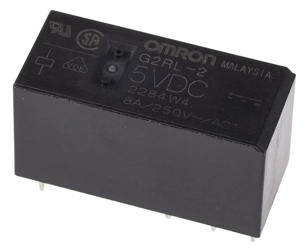 Przekaźnik Omron 5V DC DPDT 8A do montażu na płytce drukowanej G2RL-2 DC5