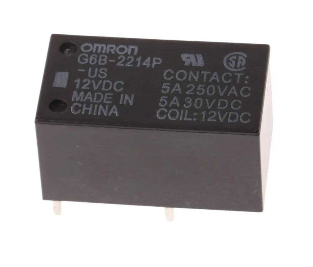 Przekaźnik Omron DPST 12V DC 5A do montażu na płytce drukowanej G6B-2214P-US DC12
