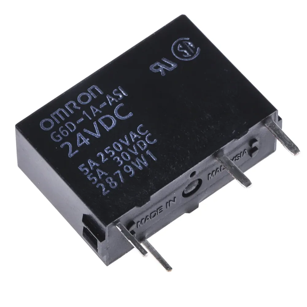 Przekaźnik Omron SPST 24V DC Cewka 5A Montaż PCB G6D-1A-ASI DC24