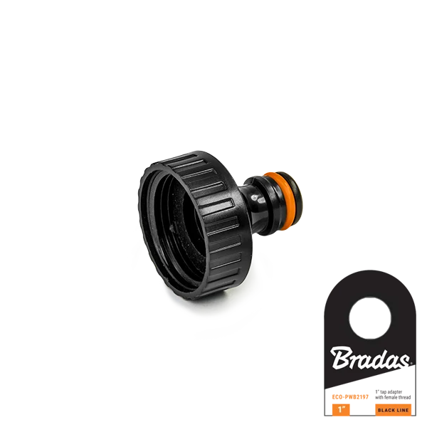 BLACK LINE Przyłącze na kran GW 1" z etykietą | ECO-PWB2197