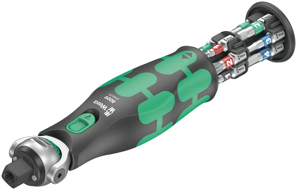 WERA Grzechotka obrotowo-zwrotna 8009 Zyklop Pocket Set 1 3/8 ″ + 1/4 ″ 72 zę ( 4000822450 )