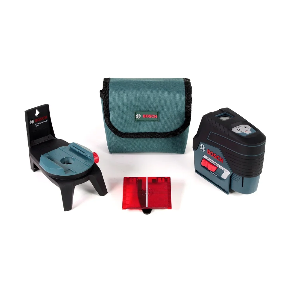 Laser liniowy Bosch GCL 2-50 C Professional 12 V z tarczą celowniczą RM2, walizką ochronną, uchwytem obrotowym i bateriami...