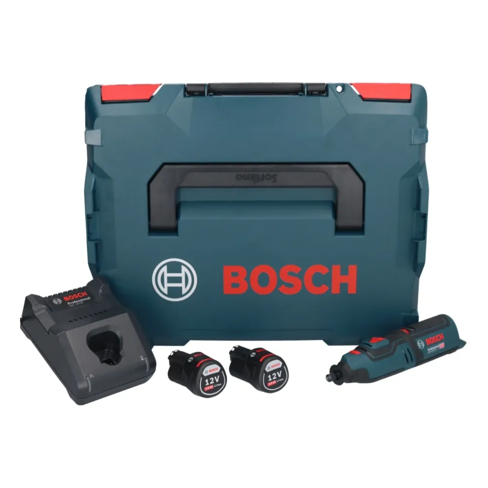 Bosch GRO 12V-35 Profesjonalne akumulatorowe narzędzie obrotowe 12 V ( 06019C5001 ) + 2x akumulator 2,0 Ah + ładowarka + L...
