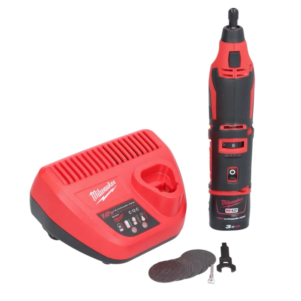 Milwaukee C12 RT-301 akumulatorowe narzędzie obrotowe 12 V + 1x akumulator 3,0 Ah + ładowarka