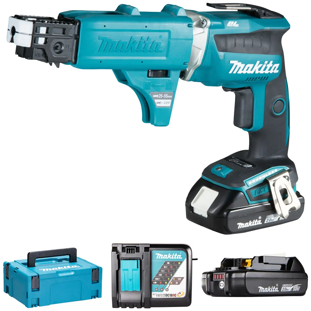 Wkrętarka do płyt gipsowo-kartonowych Makita DFS452AJX2 18 V 2 Ah