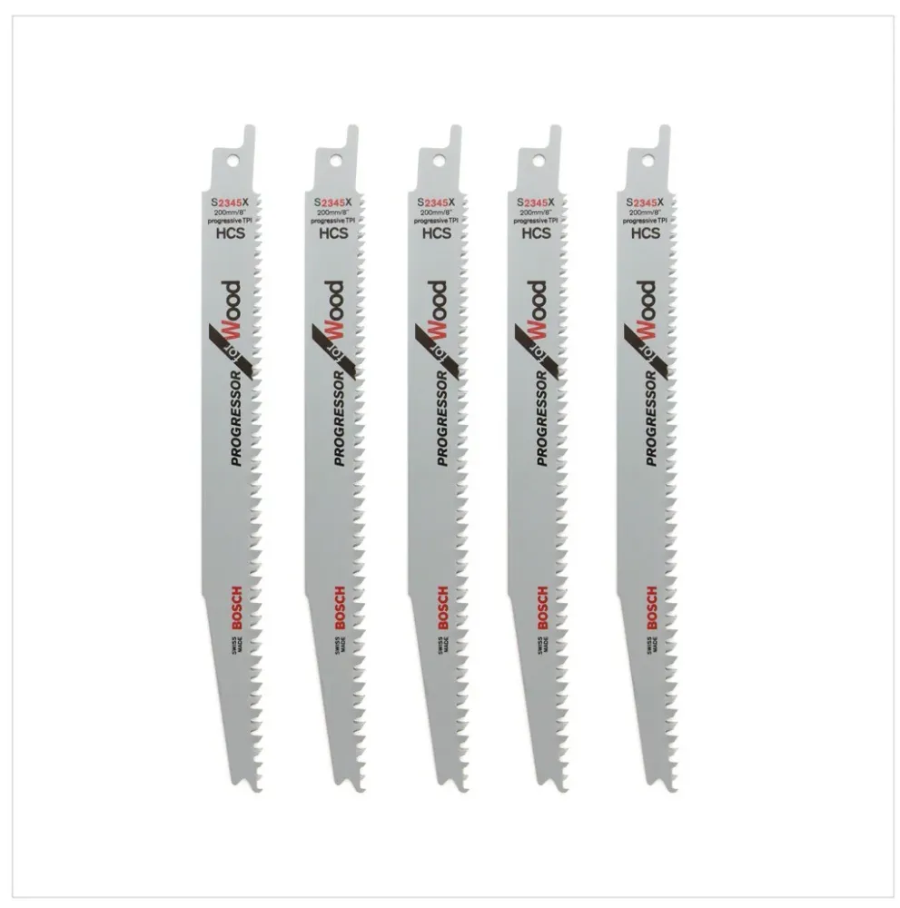 Bosch 5 brzeszczotów szablastych 200 mm Progressor do drewna S 2345 X / S2345X ( 2608654404 ) Bosch Professional