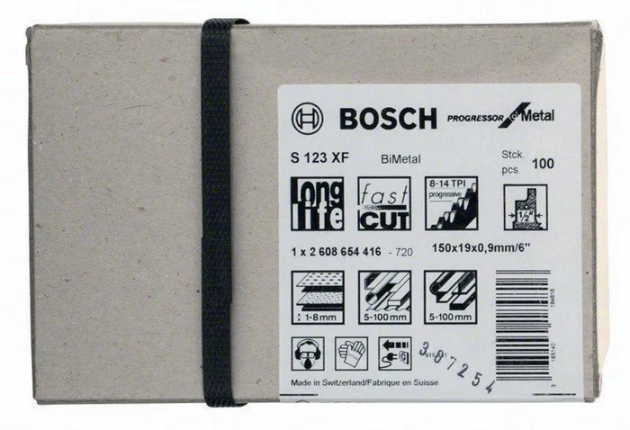 Brzeszczot do piły szablastej Bosch S 123 XF ( 4000909024 ) długość 150 mm szerokość 19 mm zestaw, frezowany