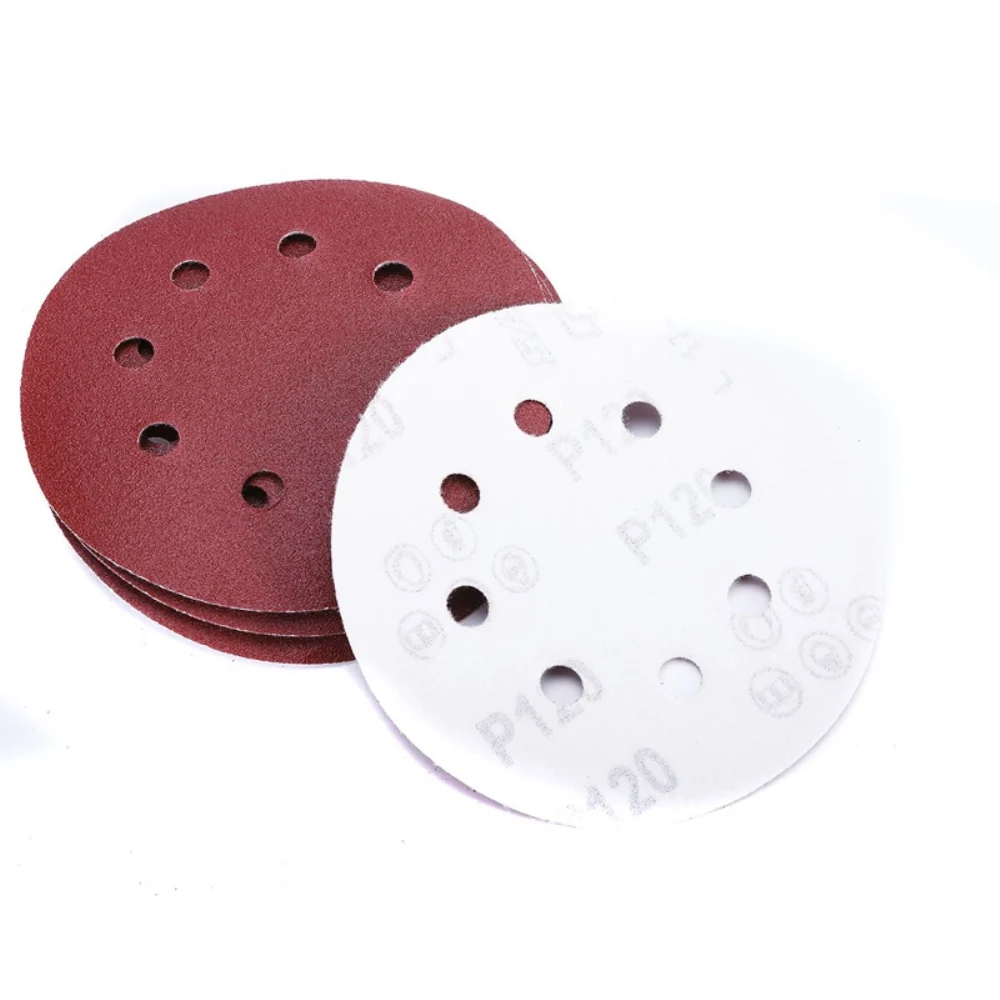 P-120 5 inch 8 Hole Sanding Discs Grind Paper Sanding Disc~2348