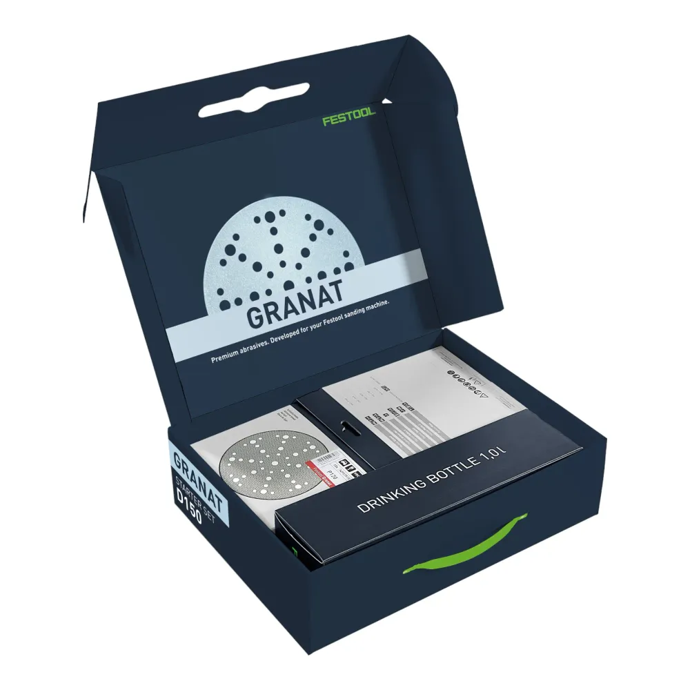 Festool STF D150/48 GR-Set P 60 szt. zestaw tarcz szlifierskich P60 - P320 granat 150 mm + butelka wody ( 578131 )