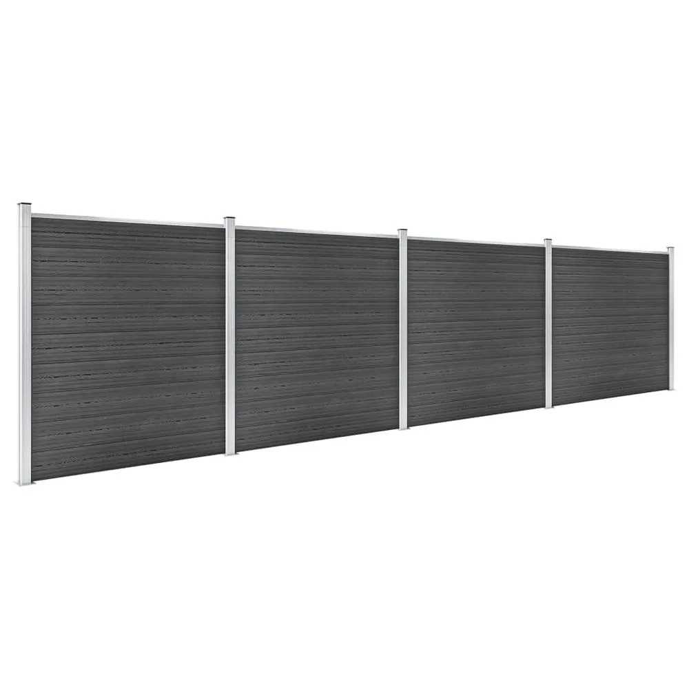 Schuttingpanelenset 699x186 cm HKC zwart