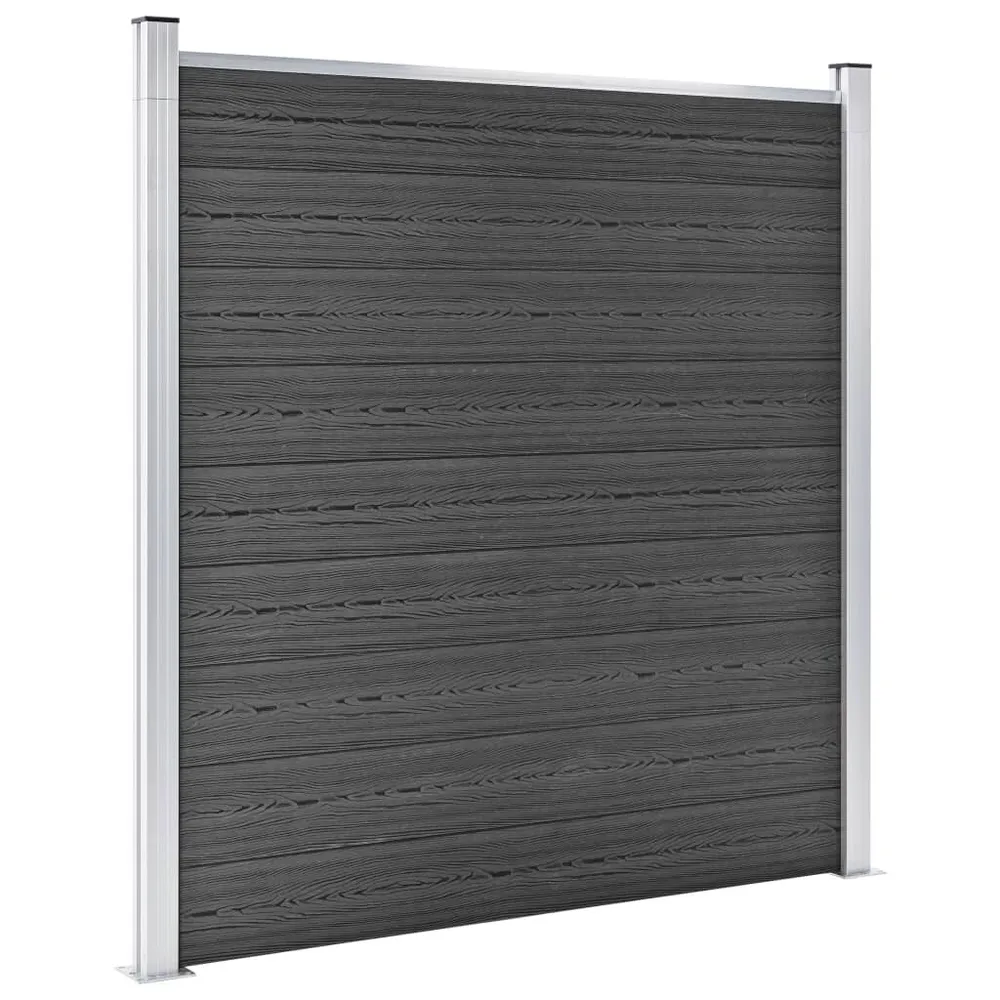 Schuttingpanelenset 699x186 cm HKC zwart