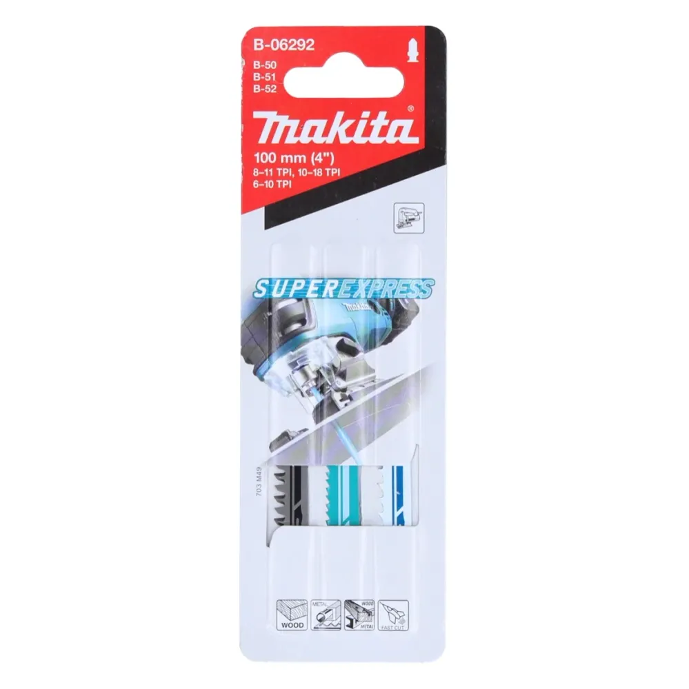 Makita B-06292 Zestaw brzeszczotów do wyrzynarki 3 szt. 77 mm drewno / plastik / metal