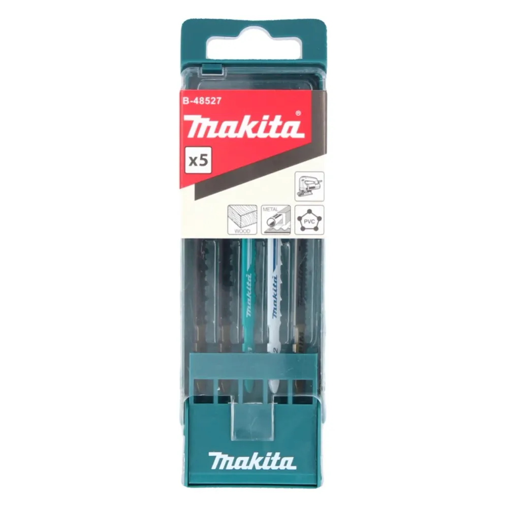 Makita B-48527 Zestaw brzeszczotów do wyrzynarki 5 szt. 60 - 77 mm drewno / plastik / stal miękka / parkiet / laminat